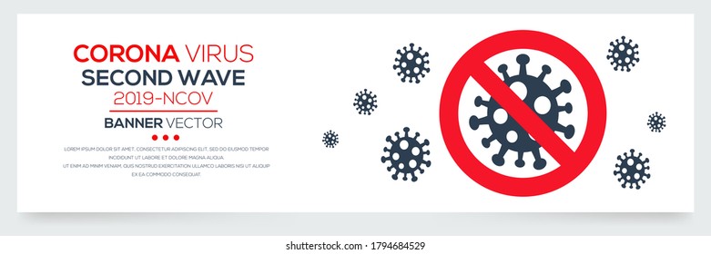 Creative (Corona virus -Second wave-2019-nCoV ) Banner ,Vector illustration.