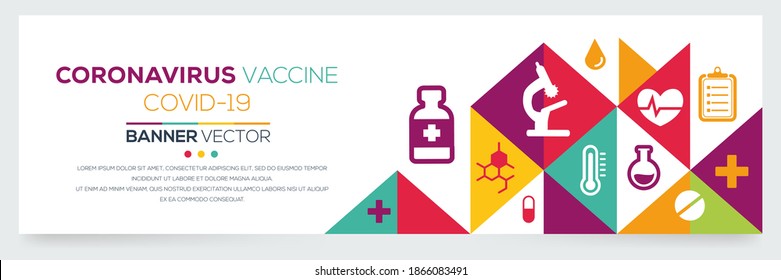 Creative (Corona virus vaccine) Banner Word with Icons ,Vector illustration.
