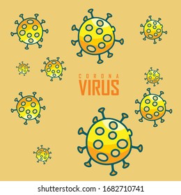 Creative of Corona Virus Vektorillustration Design Template, Covid-19 Corona Virus Infektion. 