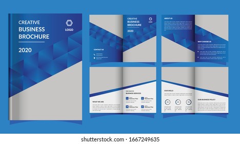 Creativo y corporativo 8 páginas doble plantilla de folleto comercial