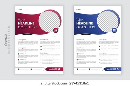 Creative corporate abstract business flyer, brochure, leaflet template set