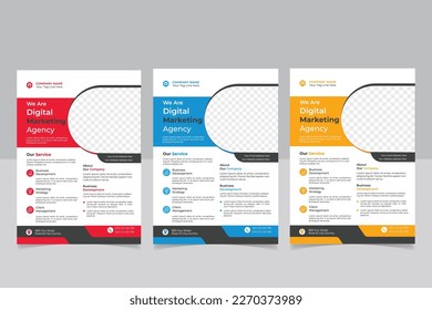  creative corporate abstract shape trendy flyer magazine leaflet design with creative abstract geometric shape template design
