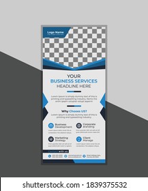 Creative Corporate Blue Business Marketing DL FLyer, Rack Card Or Roll Up Banner	