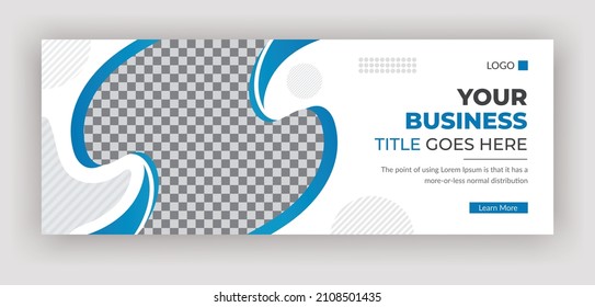 Creative Corporate blue real estate social media cover design template, Business social media cover or web banner design layout,