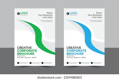 Folleto corporativo creativo. Se Puede Adaptar. Volante, Informe Anual, Cartel, Totalmente Editable.