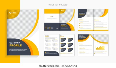 Creative Corporate Brochure design template, 8 pages business brochure layout