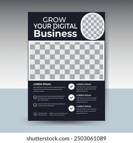 Creative corporate brochure flyer template layout design. Leaflet, corporate business flyer design template.	
