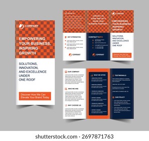 Diseño de folleto Corporativa creativo con diseño de negocios moderno naranja y azul