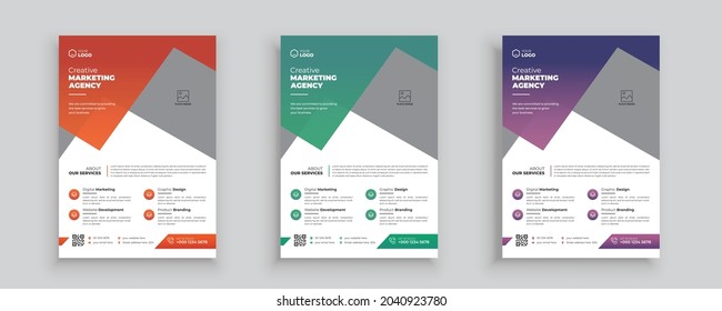 Creative Corporate business agency flyer template with clean design. Brochure design, cover modern layout, annual report, poster, flyer