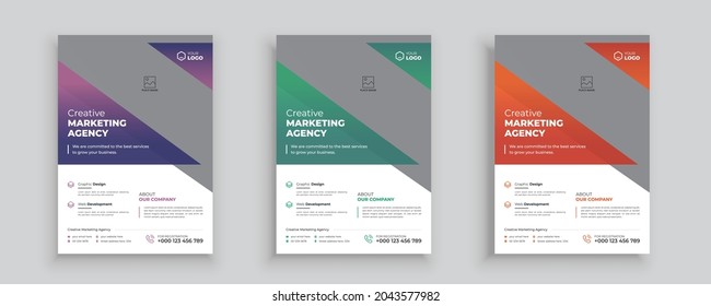 Creative Corporate business agency flyer template with clean design. Brochure design, cover modern layout, annual report, poster, flyer