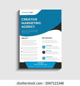 Creative Corporate business agency flyer template in A4 with clean design