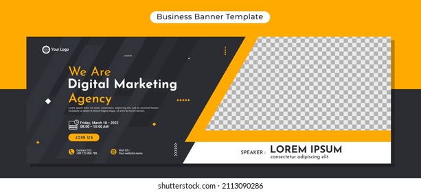 Creative corporate business banner template design for webinar, marketing, online class program, etc