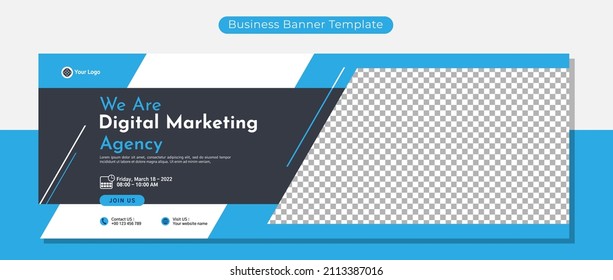 Creative corporate business banner template design for webinar, marketing, online class program, etc