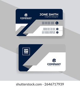 Creative Corporate Business Card with Modern Elements and QR Integration for Corporate Professionals
