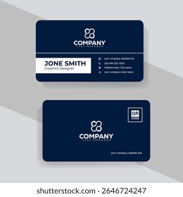 Creative Corporate Business Card with Modern Elements and QR Integration