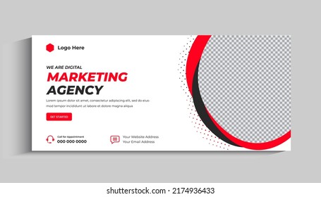 Creative corporate business digital agency for social media post cover banner template