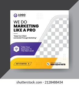 Creative corporate business and digital marketing agency social media post design with modern shapes