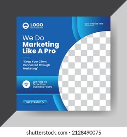 Creative corporate business and digital marketing agency social media post design with modern shapes