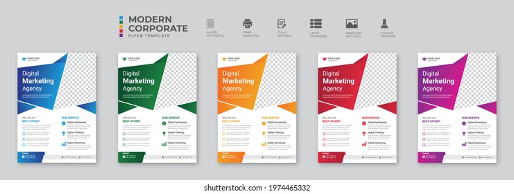 Creative corporate and business flyer brochure template design