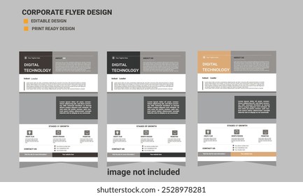 creative corporate business flyer with color variation and print ready file.