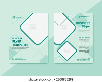 Creative corporate business flyer design poster pamphlet brochure cover design layout background, two colors scheme, vector template in A4 size. Trendy minimalist flat geometric design. Easy to use.