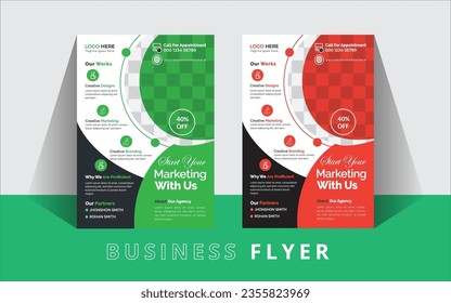 Creative Corporate Business Flyer Design Template, Abstract Business Flyer,  presentation,  Flyer Template Design With Two Color Variation
