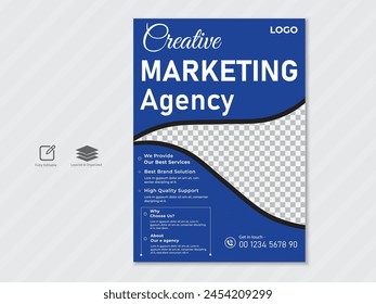 Creative corporate business flyer design template  for a digital marketing company or agency