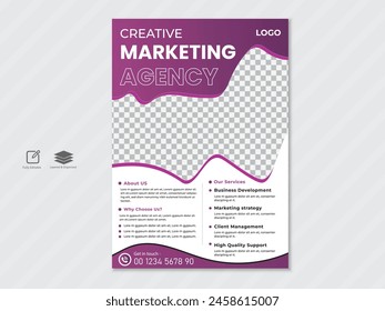 Creative corporate business flyer design template  for a digital marketing company or agency.