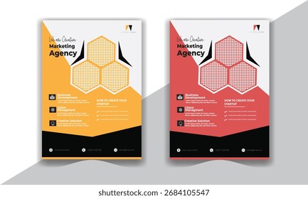 Layout de panfleto empresarial empresarial criativo para promoção profissional de negócios de escritório