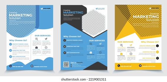 Creativo folleto empresarial, folleto de carteles de Leaflet, diseño de la portada.