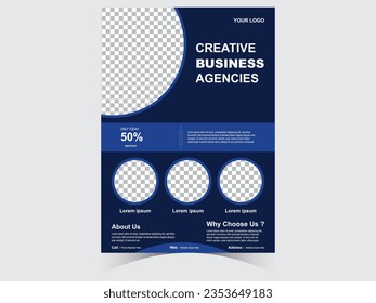 Creative corporate business flyer poster pamphlet brochure cover design layout background, two colors scheme, vector template in A4 size - Vector