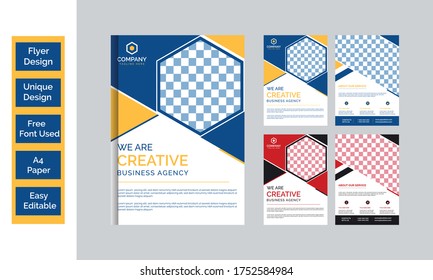 creative  corporate business flyer  template design modern and creative  flyer in A4 size page with colorful design