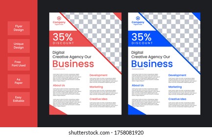  creative corporate business flyer template design modern and creative flyer in A4 size page with colorful design