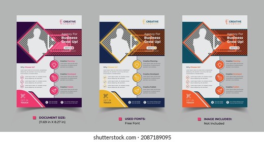 creative corporate and business flyer template design, vector business flyer template design