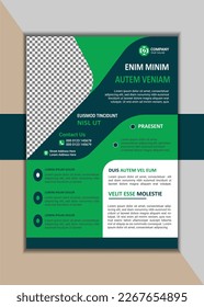 Plantilla de viajero comercial creativo Tamaño A4 simple y limpio con diseño de vectores de hojas