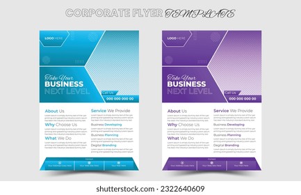 Creative corporate business flyer template, Corporate Business flyer template shape used for business poster layout, business flyer template with minimalist layout, Graphic design