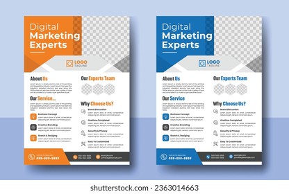Creative corporate business flyer template, Marketing agency flyer template, Flyer Template Geometric shape used for business poster layout, creative minimalist flyer layout.