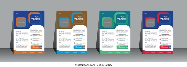 Creative corporate business flyer template, Flyer Template: Geometric shape used for business poster layout,business flyer template with minimalist layout, unique design