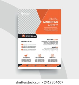 Vorlage für kreative Corporate Business-Flyer in einzigartiger Form, die für das Design von Geschäftspostbildern mit minimalistischem Layout verwendet wird