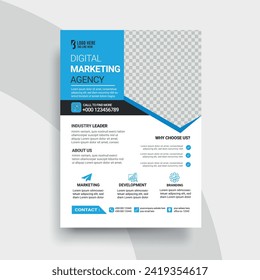 Creative corporate business flyer template unique shape used for business poster layout with minimalist layout