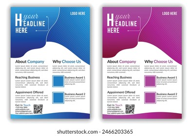 Creative corporate business flyer template, Corporate Business flyer template, Flyer Template Organic shape  used for business poster layout, business flyer template A4 Size Vector File