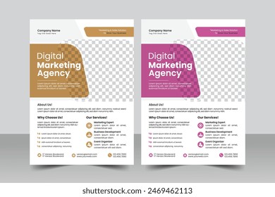 Creative corporate business flyer template design. Brochure template design with two color variation bundle. Vector template design for Brochure, Magazine, Poster, Leaflet Presentation, Flyer, layout.