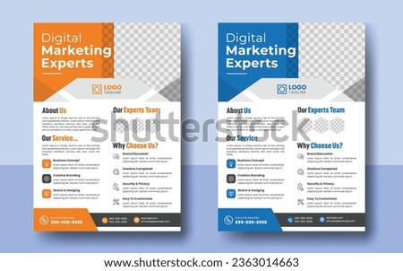 Creative corporate business flyer template, Marketing agency flyer template, Flyer Template Geometric shape used for business poster layout, creative minimalist flyer layout.