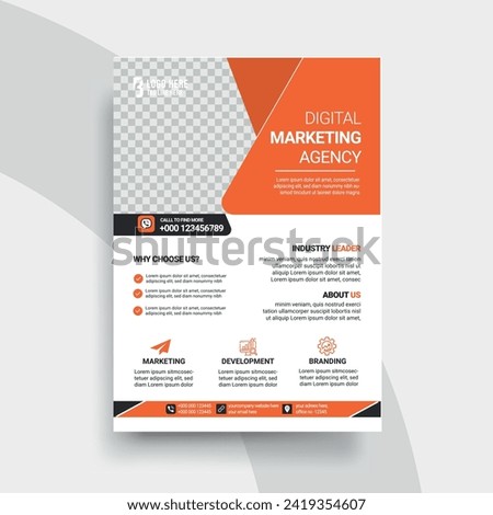 Creative corporate business flyer template unique shape used for business poster layout with minimalist layout