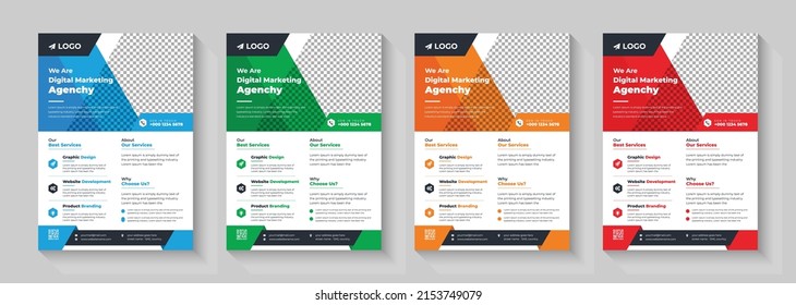 Creative corporate business flyer template,Corporate Business flyer template, Flyer Template Geometric shape used for business poster layout,business flyer template with minimalist layout,Graphic desi - Shutterstock ID 2153749079