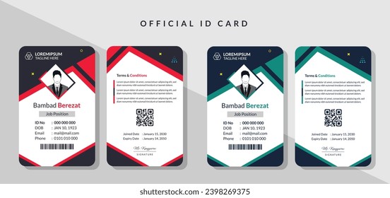 creative corporate business id card design, vector template 