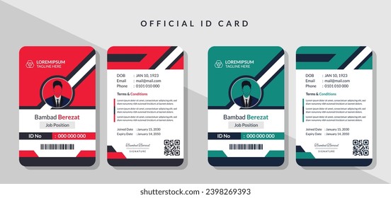 creative corporate business id card design, vector template 