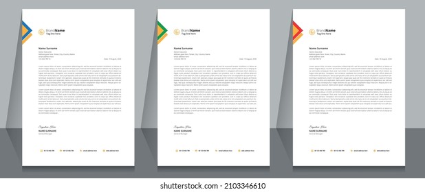 Creative Corporate Business Letterhead Template Design.