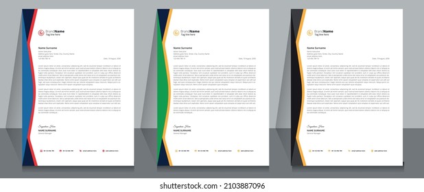 Creative Corporate Business Letterhead Template Design.
