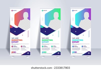 Creative corporate business marketing Roll up banner stand template design